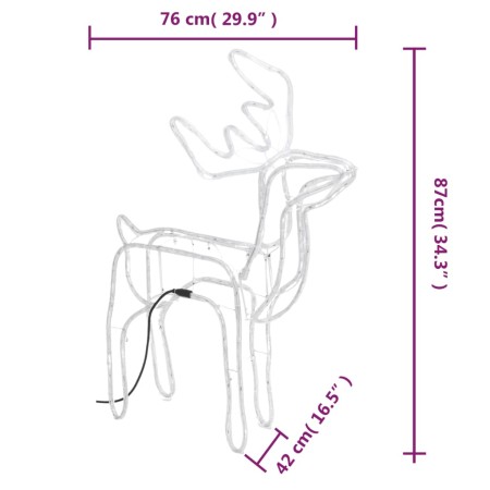 Figure Natalizie Renne 2 pz Bianco Freddo 76x42x87 cm