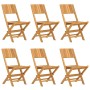 Sedie da Giardino Pieghevoli 6pz 47x61x90cm Legno Massello Teak