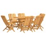 Set da Pranzo da Giardino 7 pz in Legno Massello di Teak