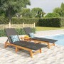 Set Mobili da Giardino 3 pz Polyrattan e Legno Massello Acacia