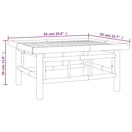 Set Salotto da Giardino 4pz con Cuscini Bianco Crema in Bambù