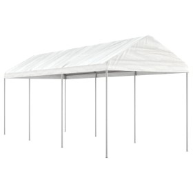 Gazebo con Tetto Bianco 6,69x2,28x2,69 m in Polietilene