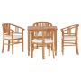 Set da Pranzo per Giardino 5 pz in Legno Massello di Teak