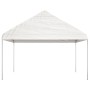 Gazebo con Tetto Bianco 20,07x4,08x3,22 m in Polietilene