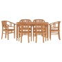 Set da Pranzo da Giardino 7 pz in Legno Massello di Teak