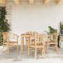 Set da Pranzo per Giardino 5 pz in Legno Massello di Teak