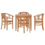 Set da Pranzo per Giardino 5 pz in Legno Massello di Teak