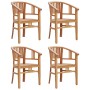 Set da Pranzo per Giardino 5 pz in Legno Massello di Teak