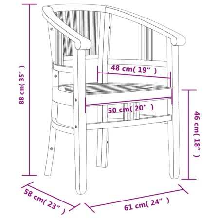 Set da Pranzo per Giardino 5 pz in Legno Massello di Teak