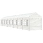 Gazebo con Tetto Bianco 17,84x2,28x2,69 m in Polietilene