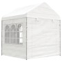 Gazebo con Tetto Bianco 17,84x2,28x2,69 m in Polietilene