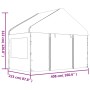 Gazebo con Tetto Bianco 13,38x4,08x3,22 m in Polietilene