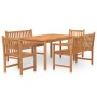 Set da Pranzo per Giardino 5 pz in Legno Massello di Teak