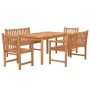 Set da Pranzo per Giardino 5 pz in Legno Massello di Teak