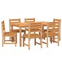 Set da Pranzo da Giardino 7 pz in Legno Massello di Teak