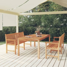 Set da Pranzo per Giardino 3 pz in Legno Massello di Teak