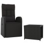 Set Mobili da Giardino 2 pz Nero Polyrattan e Acciaio