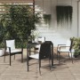 Set da Pranzo da Giardino 5 pz Nero con Cuscini in Polyrattan