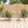 Set da Pranzo da Giardino 3 pz con Cuscini in Polyrattan Grigio