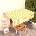 Tenda Retrattile Automatica con Parasole 6x3m Gialla Bianca