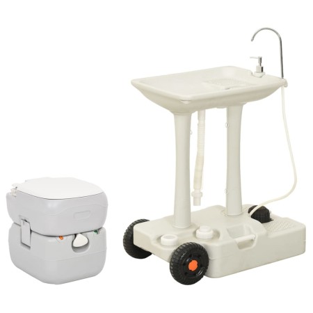 Set Toilette da Campeggio Portatile e Supporto Lavamani