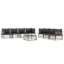 Set Divani da Giardino 8 pz con Cuscini Antracite in Polyrattan