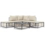 Set Divani da Giardino 6 pz con Cuscini Antracite in Polyrattan