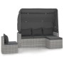 Set Divani da Giardino 4 pz con Cuscini in Polyrattan Grigio