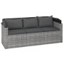 Set Divani da Giardino 4 pz con Cuscini in Polyrattan Grigio