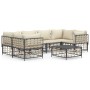 Set Divani da Giardino 7 pz con Cuscini Antracite in Polyrattan