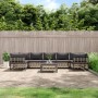 Set Divani da Giardino 8 pz con Cuscini Antracite in Polyrattan