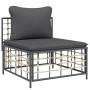 Set Divani da Giardino 8 pz con Cuscini Antracite in Polyrattan