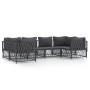 Set Salotto da Giardino 6 pz con Cuscini in Acciaio Antracite
