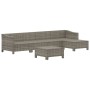 Set Divani da Giardino 6 pz con Cuscini in Polyrattan Grigio