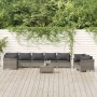 Set Divani da Giardino 9 pz con Cuscini in Polyrattan Grigio