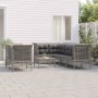 Set Divani da Giardino 8 pz con Cuscini in Polyrattan Grigio