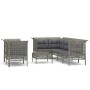 Set Divani da Giardino 8 pz con Cuscini in Polyrattan Grigio