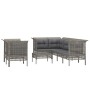 Set Divani da Giardino 8 pz con Cuscini in Polyrattan Grigio