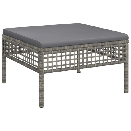 Set Divani da Giardino 6 pz con Cuscini in Polyrattan Grigio