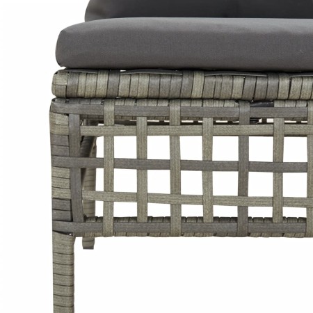 Set Divani da Giardino 6 pz con Cuscini in Polyrattan Grigio