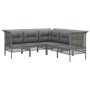 Set Divani da Giardino 13 pz con Cuscini in Polyrattan Grigio