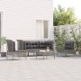 Set Divani da Giardino 6 pz con Cuscini in Polyrattan Grigio