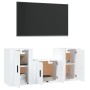 Set Mobili Porta TV 3 pz Bianco in Legno Multistrato