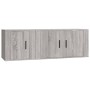 Set Mobili Porta TV 2 pz Grigio Sonoma in Legno Multistrato