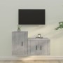 Set di Mobili Porta TV 2 pz Grigio Cemento in Legno Multistrato