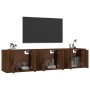 Mobili Porta TV a Parete 3 pz Rovere Marrone 57x34,5x40 cm