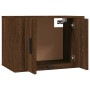 Mobili Porta TV a Parete 3 pz Rovere Marrone 57x34,5x40 cm