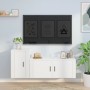 Set di Mobili Porta TV 2 pz Bianco in Legno Multistrato