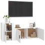 Set di Mobili Porta TV 2 pz Bianco in Legno Multistrato