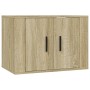 Mobili Porta TV a Parete 2 pz Rovere Sonoma 57x34,5x40 cm